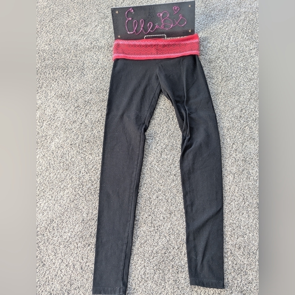 EUC Victoria's Secret Black Red Foldover Legging S